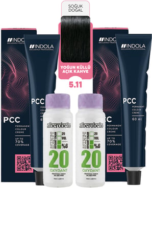 Alberobello Oksidan+Indola PCC Saç Boyası 60 Ml. (2'şer Adet)