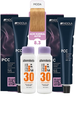 Alberobello Oksidan+Indola PCC Saç Boyası 60 Ml. (2'şer Adet)