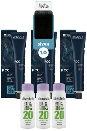 Alberobello Oksidan+Indola PCC Saç Boyası 60 Ml. (3'er Adet)