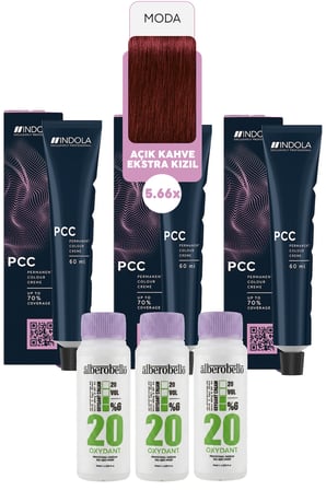 Alberobello Oksidan+Indola PCC Saç Boyası 60 Ml. (3'er Adet)