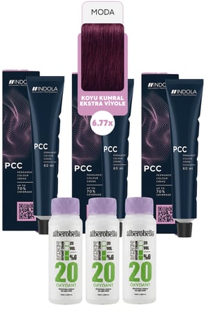 Alberobello Oksidan+Indola PCC Saç Boyası 60 Ml. (3'er Adet)