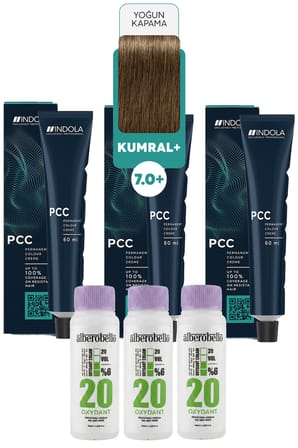 Alberobello Oksidan+Indola PCC Saç Boyası 60 Ml. (3'er Adet)