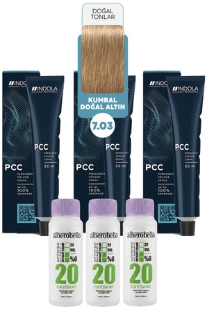 Alberobello Oksidan+Indola PCC Saç Boyası 60 Ml. (3'er Adet)