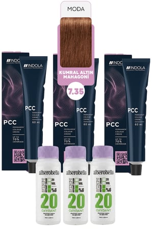Alberobello Oksidan+Indola PCC Saç Boyası 60 Ml. (3'er Adet)