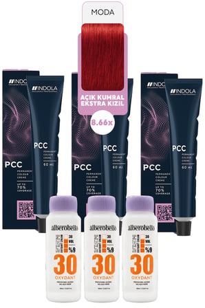 Alberobello Oksidan+Indola PCC Saç Boyası 60 Ml. (3'er Adet)