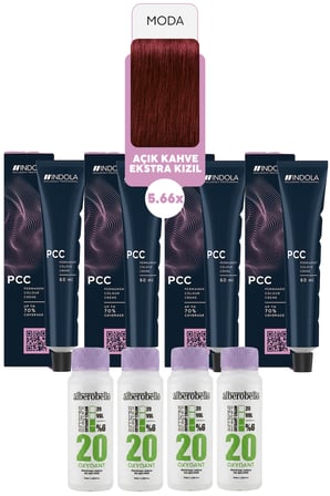 Alberobello Oksidan+Indola PCC Saç Boyası 60 Ml. (4'er Adet)