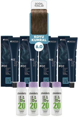 Alberobello Oksidan+Indola PCC Saç Boyası 60 Ml. (4'er Adet)