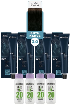 Alberobello Oksidan+Indola PCC Saç Boyası 60 Ml. (4'er Adet)