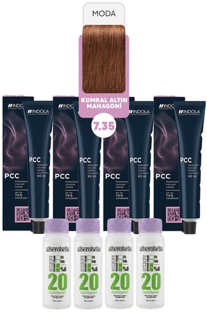 Alberobello Oksidan+Indola PCC Saç Boyası 60 Ml. (4'er Adet)