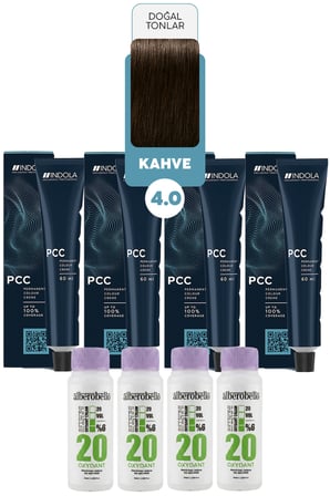 Alberobello Oksidan+Indola PCC Saç Boyası 60 Ml. (4'er Adet)