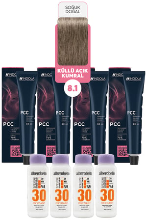 Alberobello Oksidan+Indola PCC Saç Boyası 60 Ml. (4'er Adet)