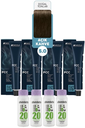 Alberobello Oksidan+Indola PCC Saç Boyası 60 Ml. (4'er Adet)