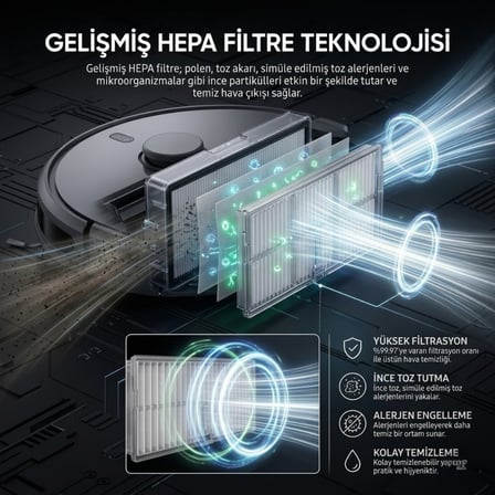 Dreame L40 Ultra AE ile Uyumlu 1 Ana Fırça 2 Yan Fırça 2 Filtre 1 Temizlik Bezi