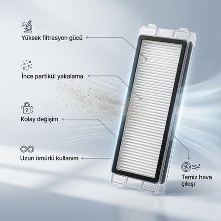 Roborock Qrevo ile Uyumlu 2 Ana Fırça 4 Beyaz Yan Fırça 4 filtre 4 Mop 1 Deterjan