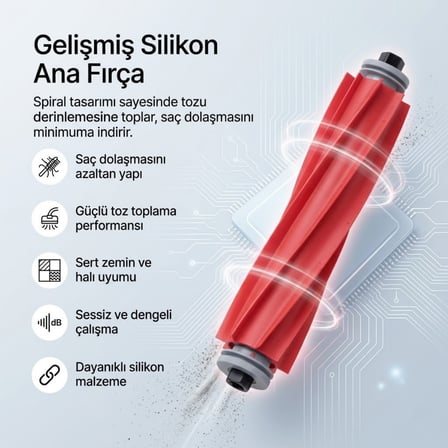 Roborock Qrevo ile Uyumlu 2 Ana Fırça 4 Beyaz Yan Fırça 4 filtre 4 Mop 1 Deterjan