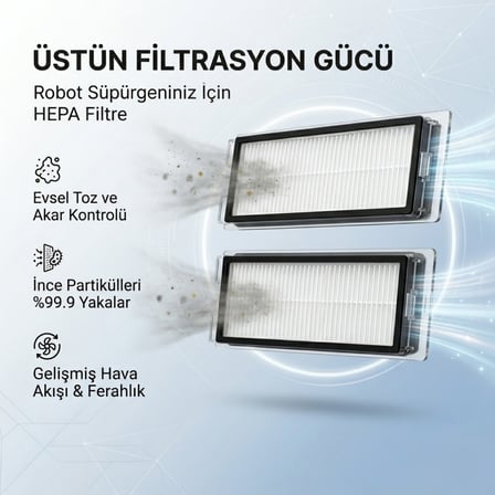 Roborock Qrevo L Pro ile Uyumlu 1 Ana Fırça 2 Yan Fırça 2 Filtre 1 Temizlik Bezi