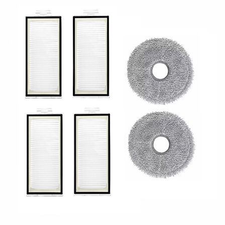 Roborock Qrevo S - Pro - Maxv Uyumlu 4 ADET FİLTRE 2 ADET MOP