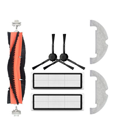 Xiaomi Mop 2 Ultra (STYTJ05ZHMHW) Uyumlu 1 ADET ANA FIRÇA 2 ADET FİLTRE 2 ADET SİYAH YAN FIRÇA 2 ADET MOP