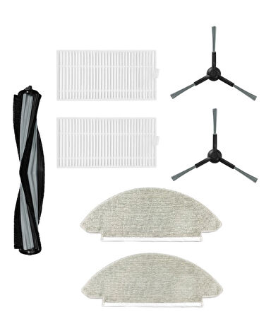 Viomi V5 Uyumlu 1 ADET ANA FIRÇA 2 ADET FİLTRE 2 ADET YAN FIRÇA 2 ADET MOP