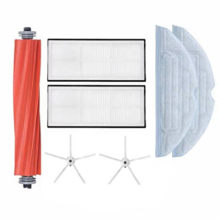 Roborock S7 Max Ultra Uyumlu 1ADET ANA FIRÇA 2 ADET FİLTRE 2 ADET BEYAZ YAN FIRÇA 2 ADET MOP