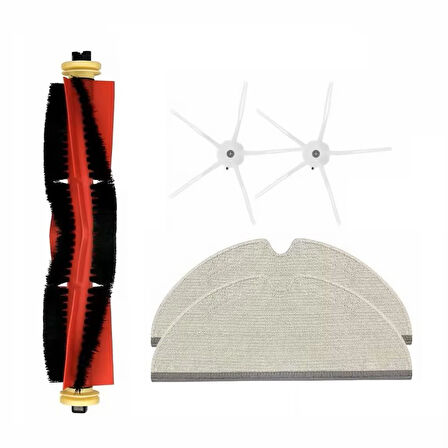 Roborock S50/S55 Maxv Uyumlu 1 ADET ANA FIRÇA 2 ADET BEYAZ YAN FIRÇA 2 ADET MOP