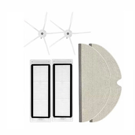 Roborock S6 PureUyumlu 2 ADET FİLTRE 2 ADET BEYAZ YAN FIRÇA 2 ADET MOP