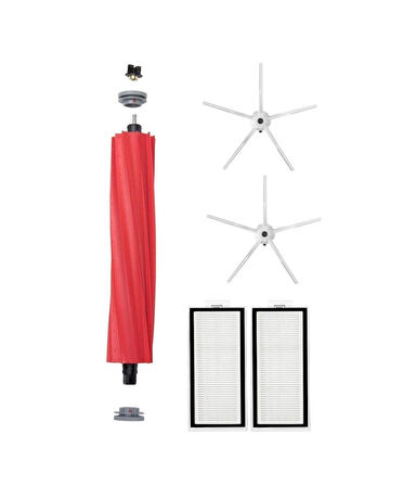 Roborock Q7 Uyumlu 1 ADET ANA FIRÇA 2 ADET FİLTRE 2 ADET BEYAZ YAN FIRÇA