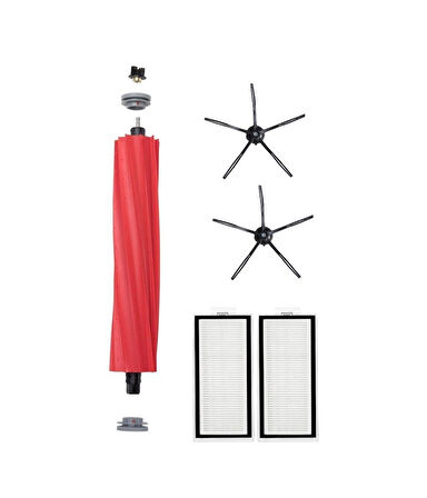 Roborock Q7 Max+ Uyumlu 1 ADET ANA FIRÇA  2 ADET FİLTRE 2 ADET SİYAH YAN FIRÇA