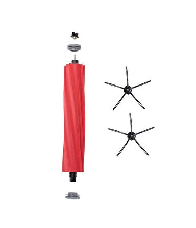 Roborock Q7 Max+ Uyumlu 1 ADET ANA FIRÇA  2 ADET SİYAH YAN FIRÇA