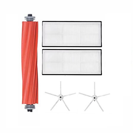 Roborock G10 Uyumlu 1 ADET ANA FIRÇA 2 ADET FİLTRE 2 ADET BEYAZ YAN FIRÇA