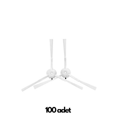 Roidmi Eve- Eve Plus Uyumlu 200 Adet (100 Paket) Yan Fırça Beyaz