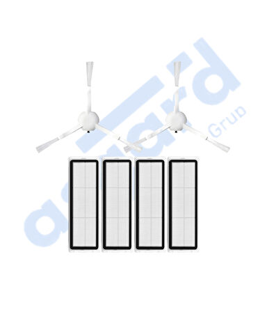 Xiaomi 1C,2C,Mop 2 Uyumlu 2 Yan Fırça 4 Filtre