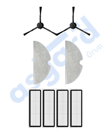 Xiaomi 1C,2C,Mop 2 Uyumlu 2 Yan Fırça 4 Filtre 2 Mop