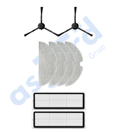 Xiaomi 1C,2C,Mop 2 Uyumlu 2 Yan Fırça 2 Filtre 4 Mop