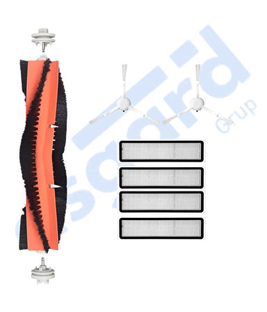 Dreame D9,D9 Max,L10 Pro,D9 Pro Uyumlu 1 Ana Fırça 2 Yan Fırça 4 Filtre