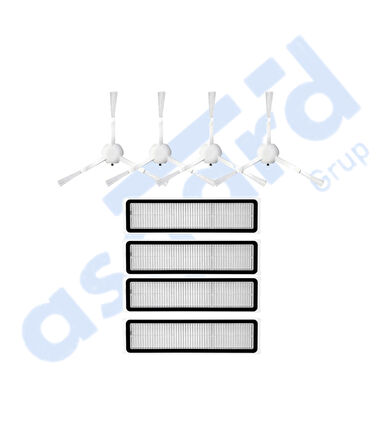Dreame D9,D9 Max,L10 Pro,D9 Pro Uyumlu 4 Yan Fırça 4 Filtre