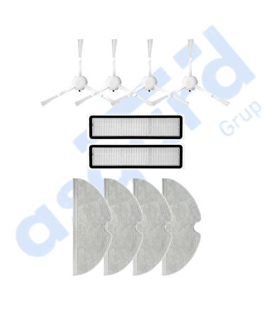 Dreame D9,D9 Max,L10 Pro,D9 Pro Uyumlu 4 Yan Fırça 2 Filtre 4 Mop