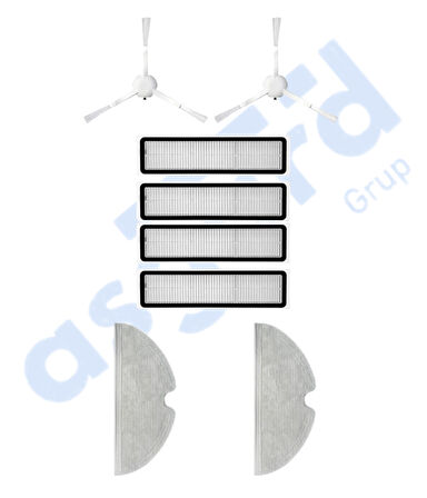 Dreame D9,D9 Max,L10 Pro,D9 Pro Uyumlu 2 Yan Fırça 4 Filtre 2 Mop