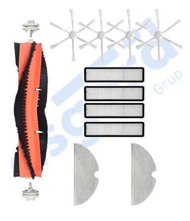Dreame D9,D9 Max,L10 Pro,D9 Pro Uyumlu 1 Ana Fırça 4 Yan Fırça 4 Filtre 2 Mop