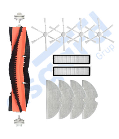 Dreame D9,D9 Max,L10 Pro,D9 Pro Uyumlu 1 Ana Fırça 4 Yan Fırça 2 Filtre 4 Mop