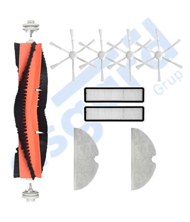 Dreame D9,D9 Max,L10 Pro,D9 Pro Uyumlu 1 Ana Fırça 4 Yan Fırça 2 Filtre 2 Mop