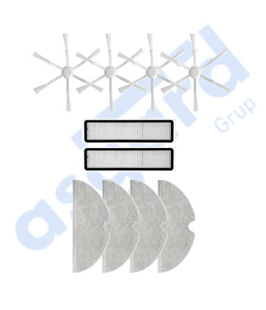 Dreame D9,D9 Max,L10 Pro,D9 Pro Uyumlu 4 Yan Fırça 2 Filtre 4 Mop