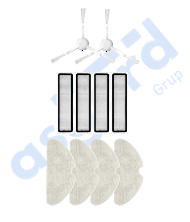 Dreame D10S, D10S PRO, D9 MAX GEN2 Uyumlu 2 Yan Fırça 4 Filtre 4 Mop