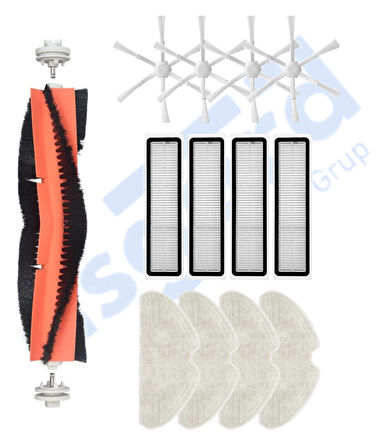 Dreame D10S, D10S PRO, D9 MAX GEN2 Uyumlu 1 Ana Fırça 4 Yan Fırça 4 Filtre 4 Mop