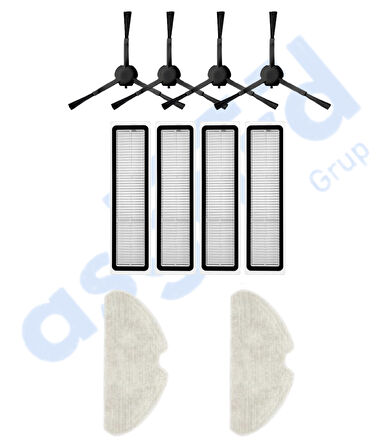 Dreame D10S, D10S PRO, D9 MAX GEN2 Uyumlu 4 Yan Fırça 4 Filtre 2 Mop
