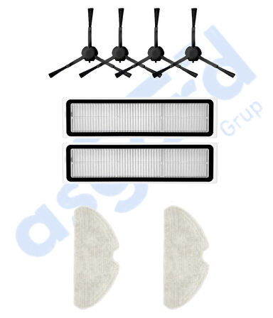 Dreame D10S, D10S PRO, D9 MAX GEN2 Uyumlu 4 Yan Fırça 2 Filtre 2 Mop