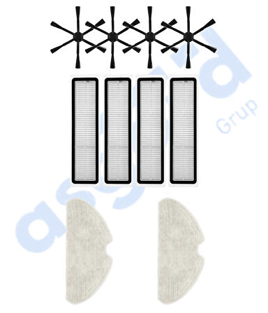 Dreame D10S, D10S PRO, D9 MAX GEN2 Uyumlu 4 Yan Fırça 4 Filtre 2 Mop