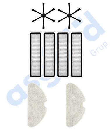 Dreame D10S, D10S PRO, D9 MAX GEN2 Uyumlu 2 Yan Fırça 4 Filtre 2 Mop