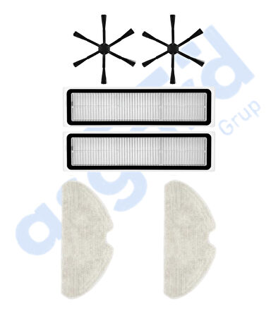 Dreame D10S, D10S PRO, D9 MAX GEN2 Uyumlu 2 Yan Fırça 2 Filtre 2 Mop