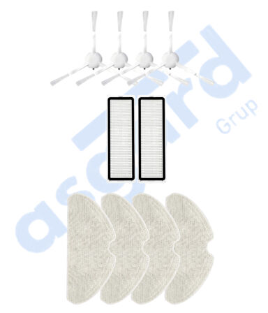 Dreame F9 PRO Uyumlu 4 Yan Fırça 2 Filtre 4 Mop